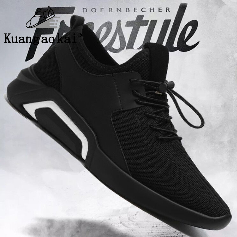Kuangaokai【Free Shipping Miễn phí vận chuyển】 2022 phiên bản mới của Hàn Quốc của giày nam thủy triều dệt vải thoáng khí giày thể thao giày chạy bộ giày nam màu sắc đơn giản