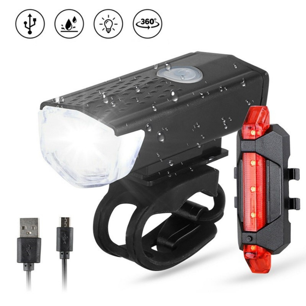 Led xe đạp đèn pha phía trước đèn usb có thể sạc lại đèn hậu đi xe đạp thiết bị