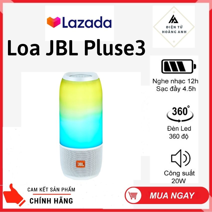 Loa bluetooth mini jbl pluse 3 công suất 20w - âm thanh 360 - chống nước ipx7 - bluetooth 4.2 - pin 6000mah với thời gian sử dụng liên tục 12 giờ - loa di động hiện đại - thiết kế nhỏ gọn