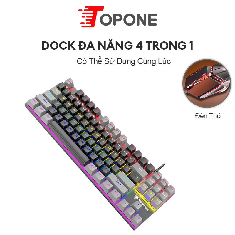 Bàn phím cơ chơi game chống nước có dây cao cấp ánh sáng hỗn hợp 87 phím dùng cho máy tính cây laptop- Bảo hành