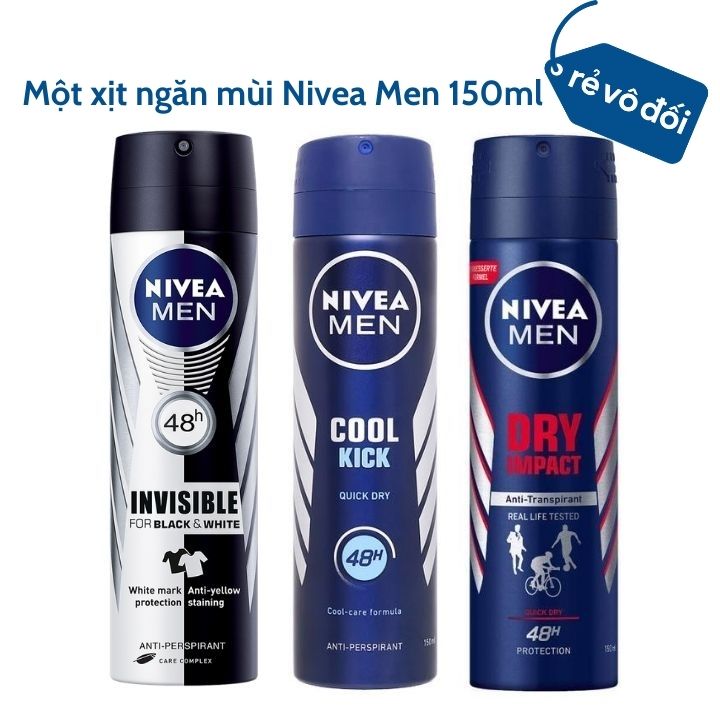 Chính hãng  Xịt ngăn mùi Nivea Men 150ml - Hàng công ty