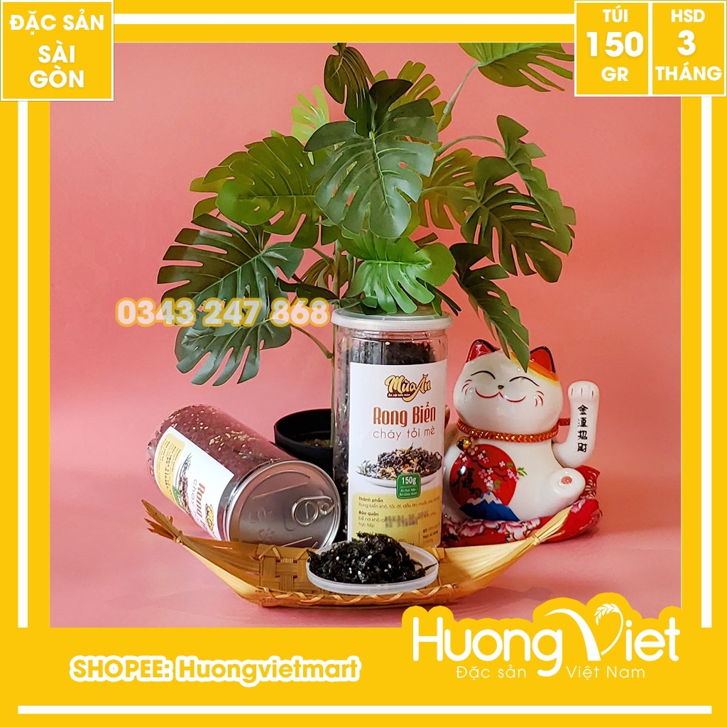 Rong biển cháy tỏi mè cao cấp giòn thơm đậm đà vị 150G đồ ăn vặt Sài Gòn đặc sản Sài Gòn