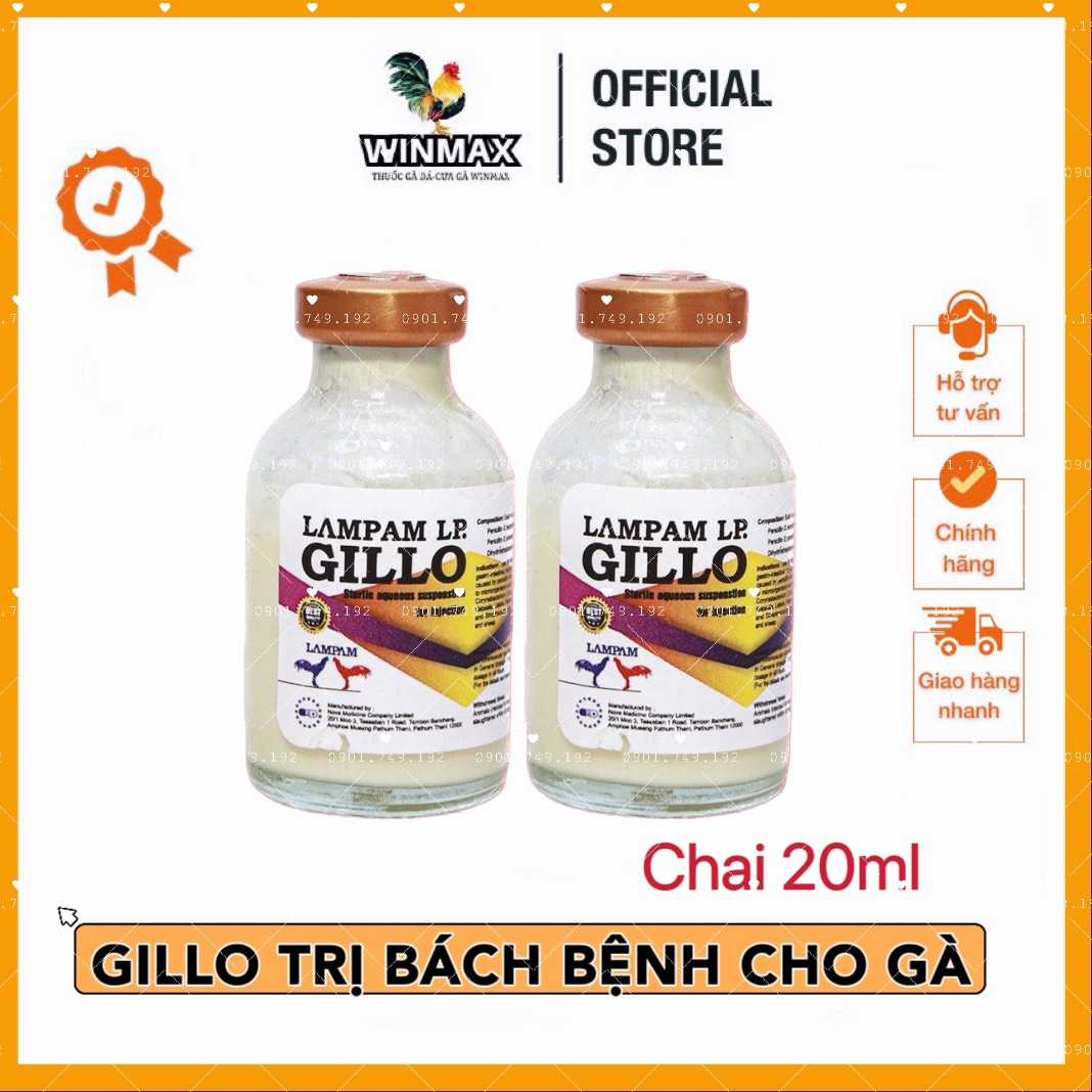 Gillo thái lan chai 20 ml - dùng cho gà khò khè, sổ mũi, phân xanh, phân trắng