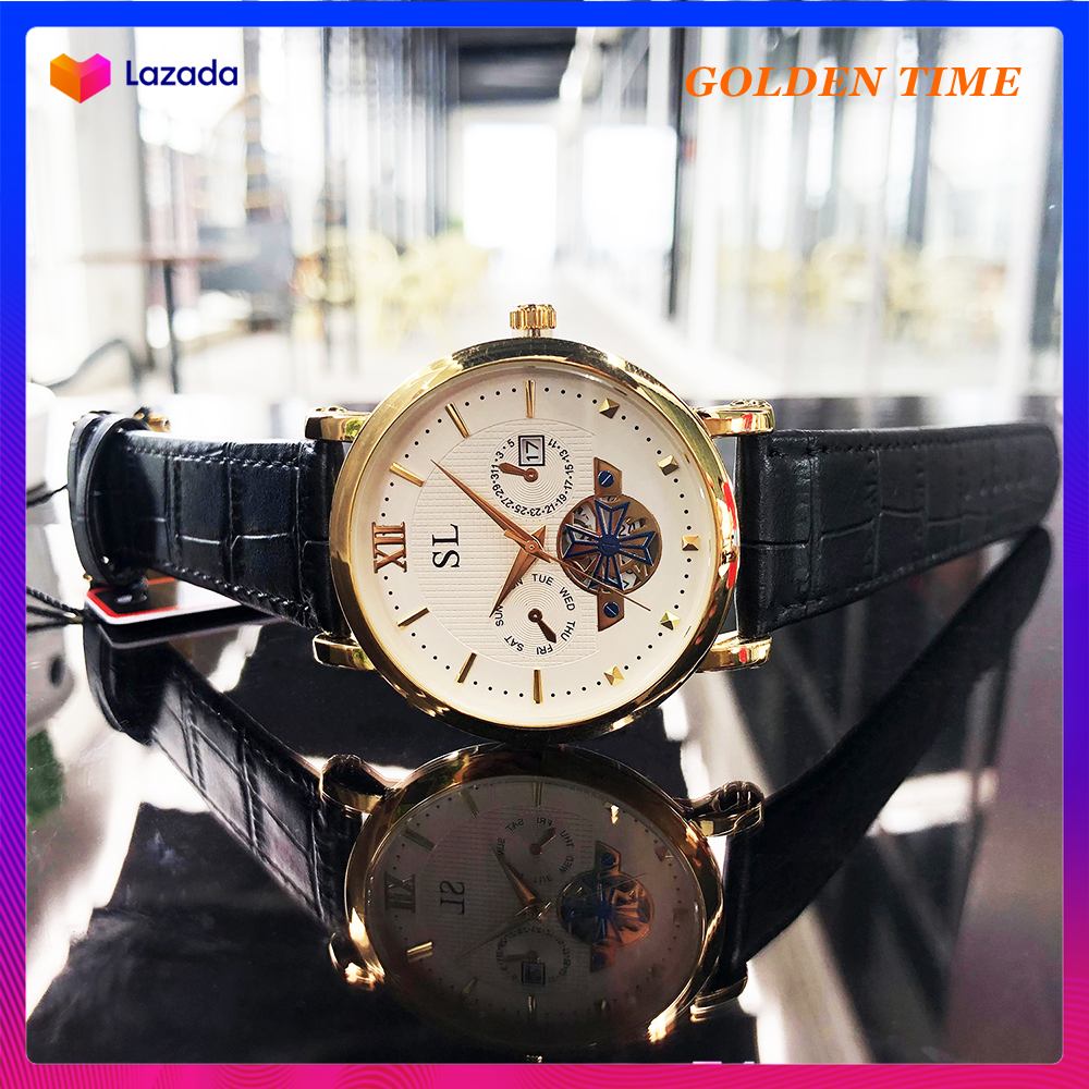 Đồng hồ Nam SL 5083G, Mặt Sapphire, chống xước, chống nước,  Dây da, Full hộp, thẻ bảo hành 3 năm