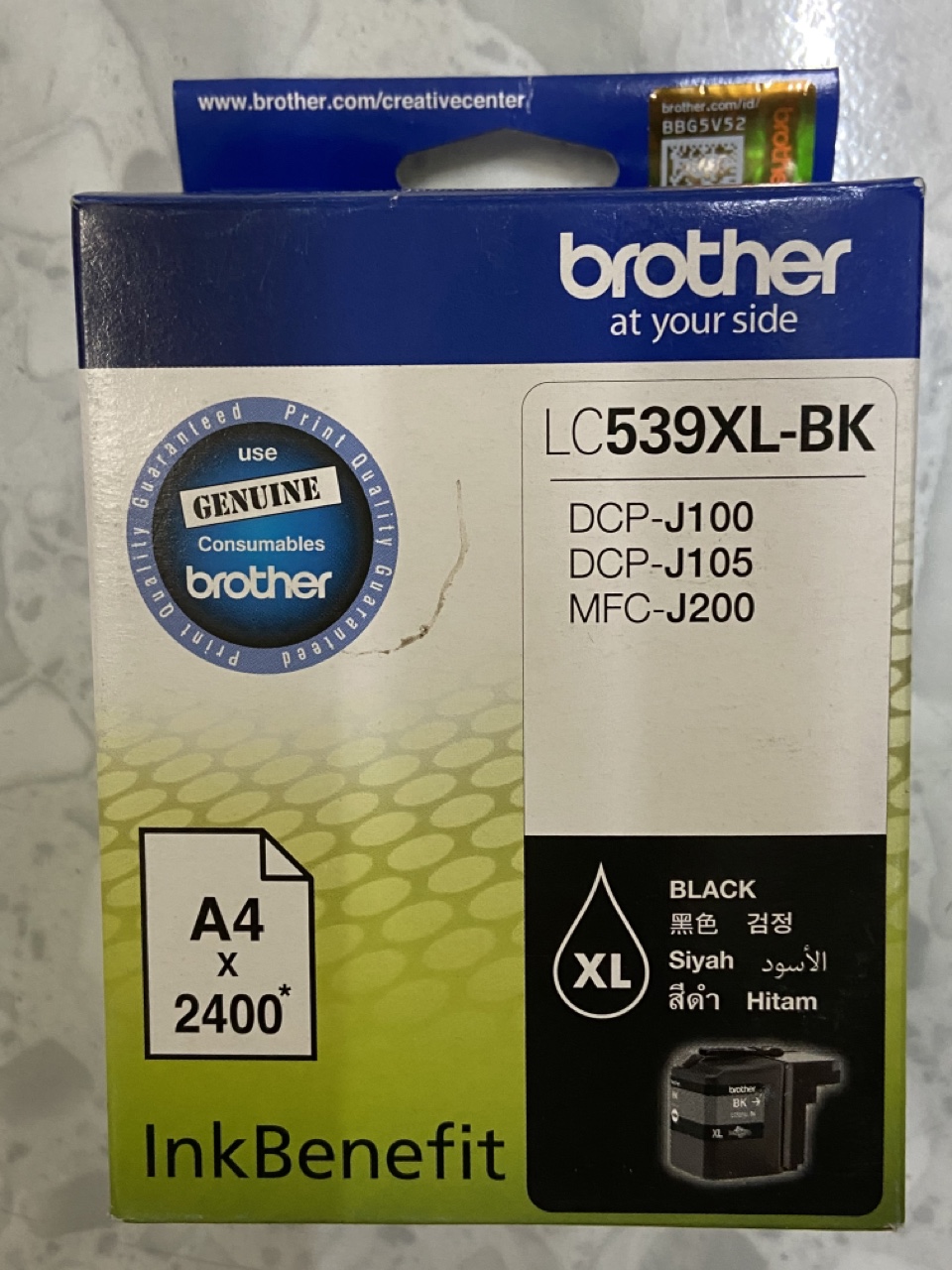 Mực in phun brother lc 539xl bk - hàng chính hãng - dùng cho máy brother dcp-j100/j105/mfc - j200