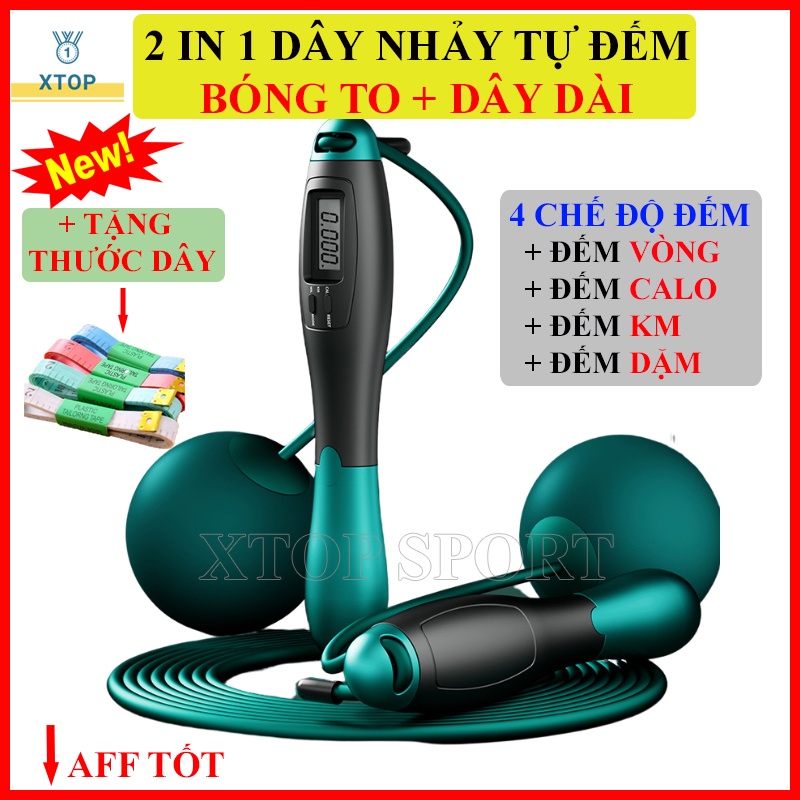 Dây nhảy không dây đếm số FITEZY đo Calo thể dục giảm cân tại nhà có tạ sắt và dây lõi thép màu ngẫu nhiên