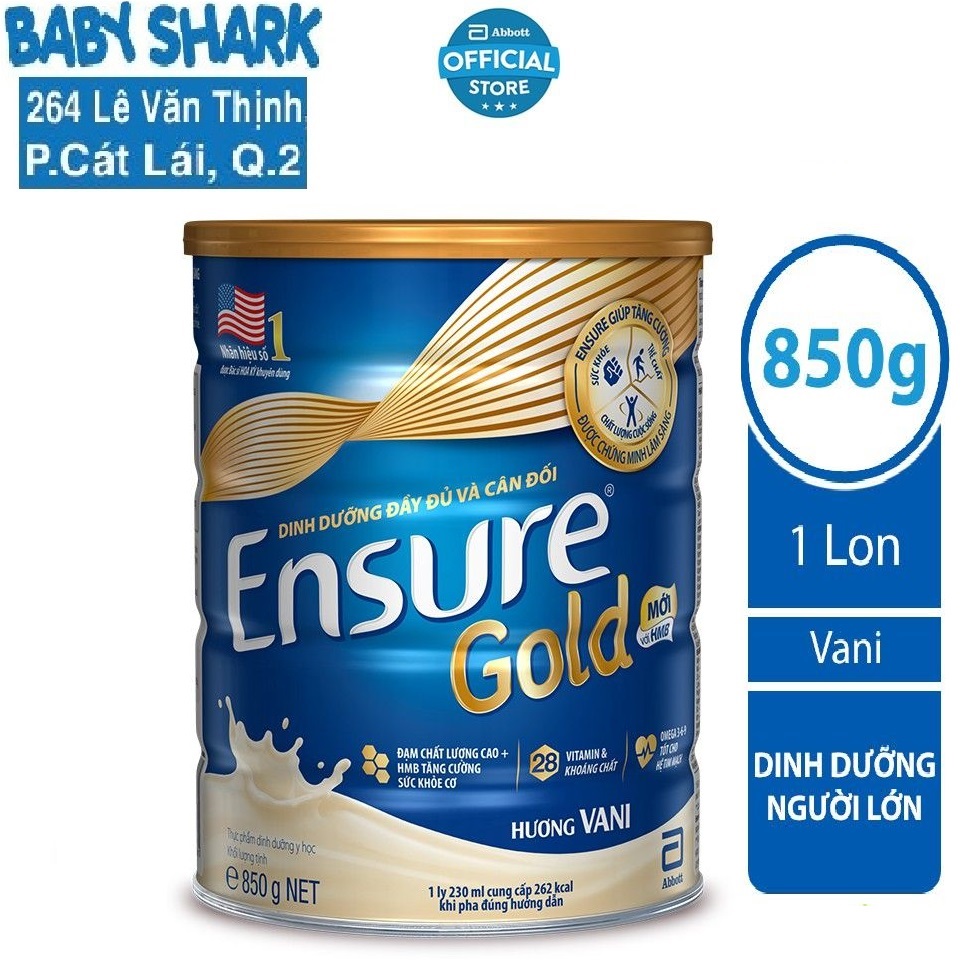 Sữa bột Abbott Ensure Gold Vani 850g date 4/2024