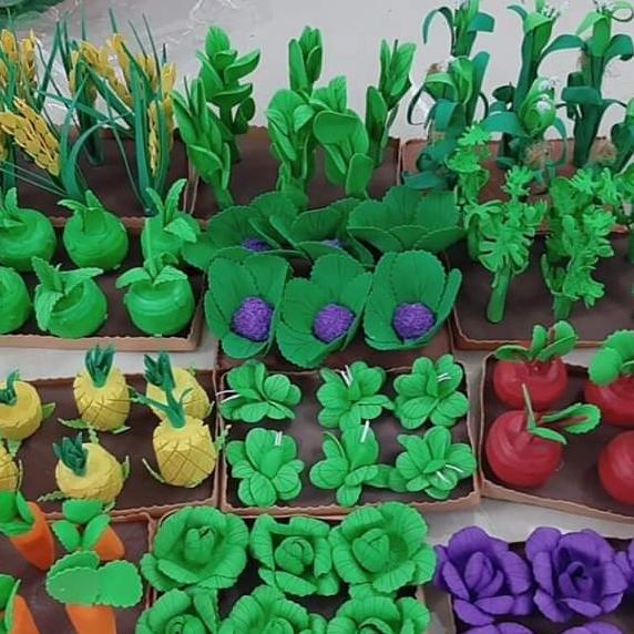 Combo 10 vĩ rau củ các loại, làm bằng mút xốp