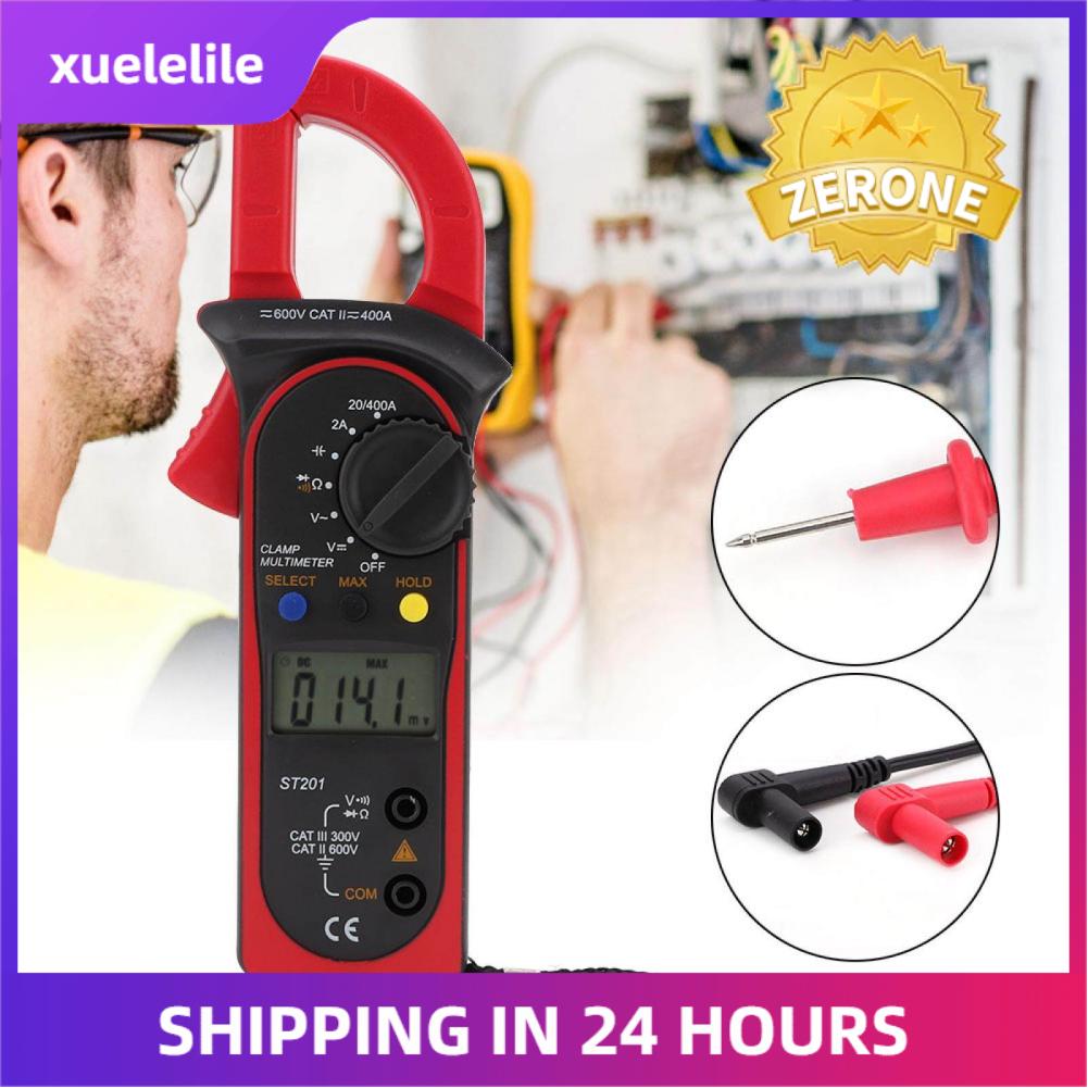 ST201 Automatic Digital Clamp Meter Current Multimeter DC/AC Voltage Resistance Diode Tester