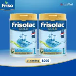 Combo 2 Lon Sữa Bột Frisolac Gold 1 800G (cho trẻ từ 0-6 tháng tuổi)