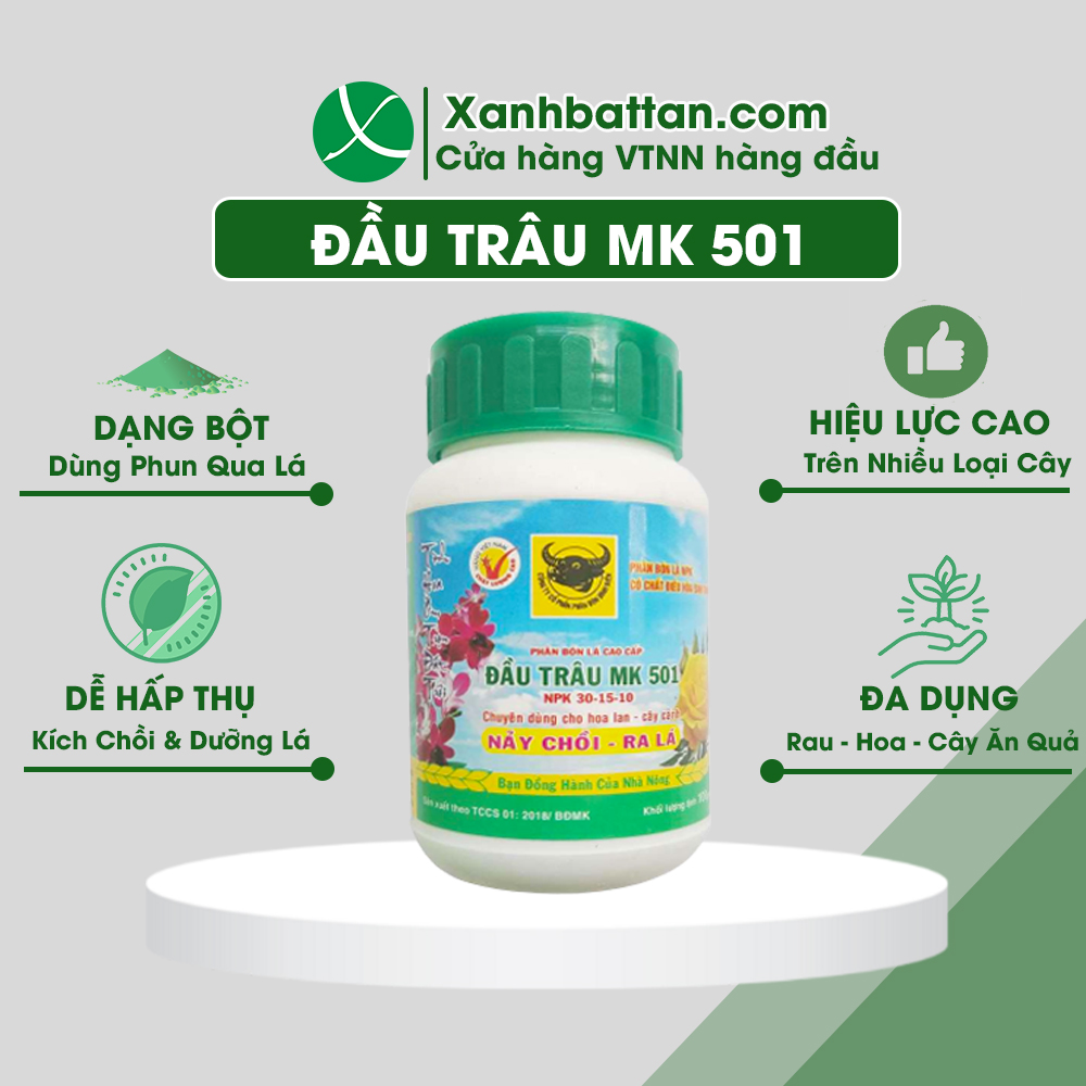 Phân bón đầu trâu kích chồi và lá 501