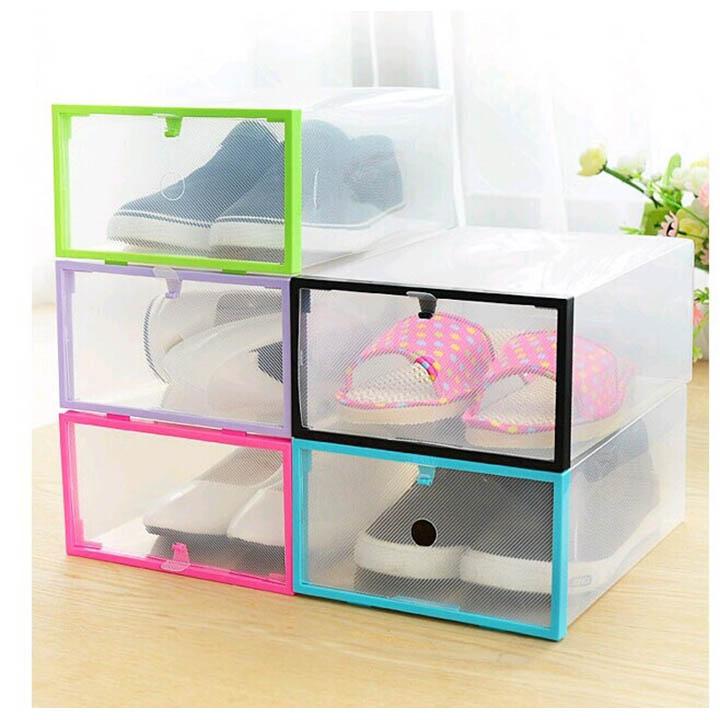 [HCM]Bộ 5 Hộp Đựng Giày Dép Có Khung Viền Nhựa