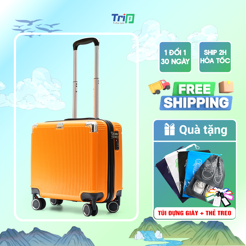    TẶNG TÚI ĐỰNG GIÀY + THẺ TAG   - Vali du lịch cao cấp TRIP Lux88 size 18inch xách tay lên máy bay - Bảo hành 5 năm chính hãng 