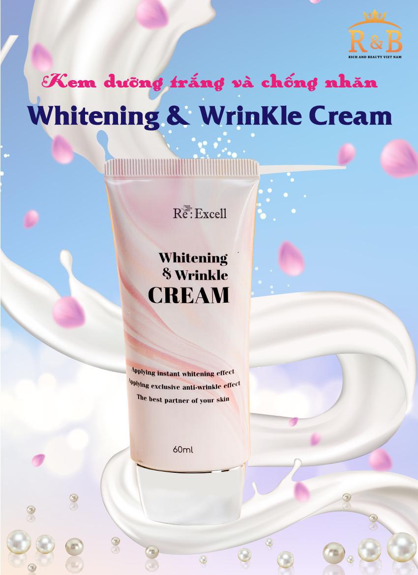 Kem dưỡng trắng Whitening & WrinKle Cream chống lão hoá, giảm thâm nám.