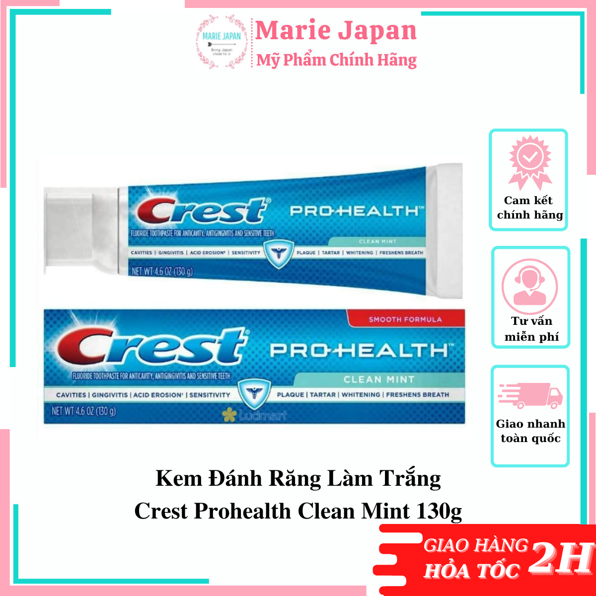Kem Đánh Răng Làm Trắng Crest Prohealth Clean Mint 130G