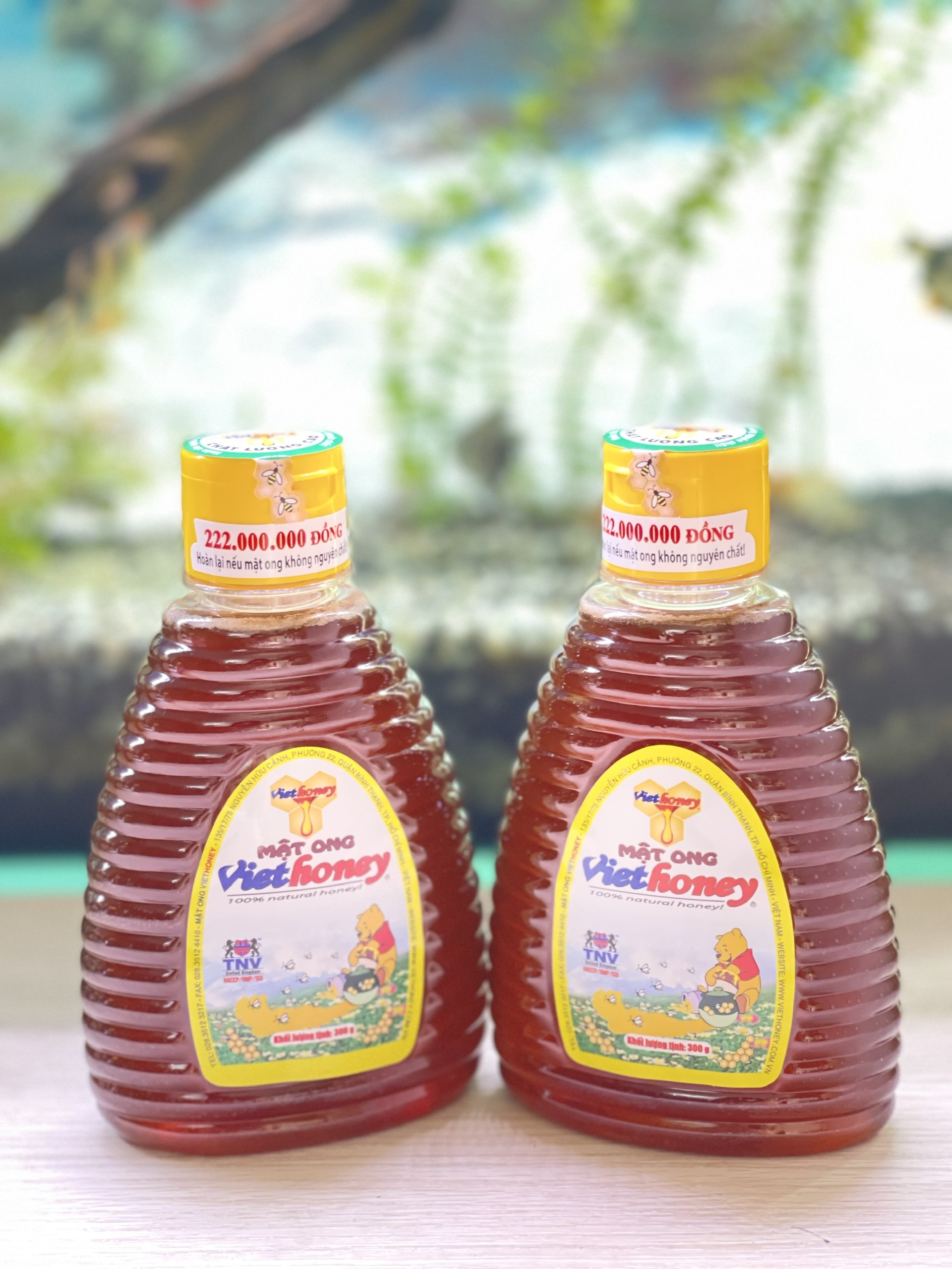 Mật ong hoa nhãn nguyên chất chính hãng ViệtHoney 300g (chai nhựa)