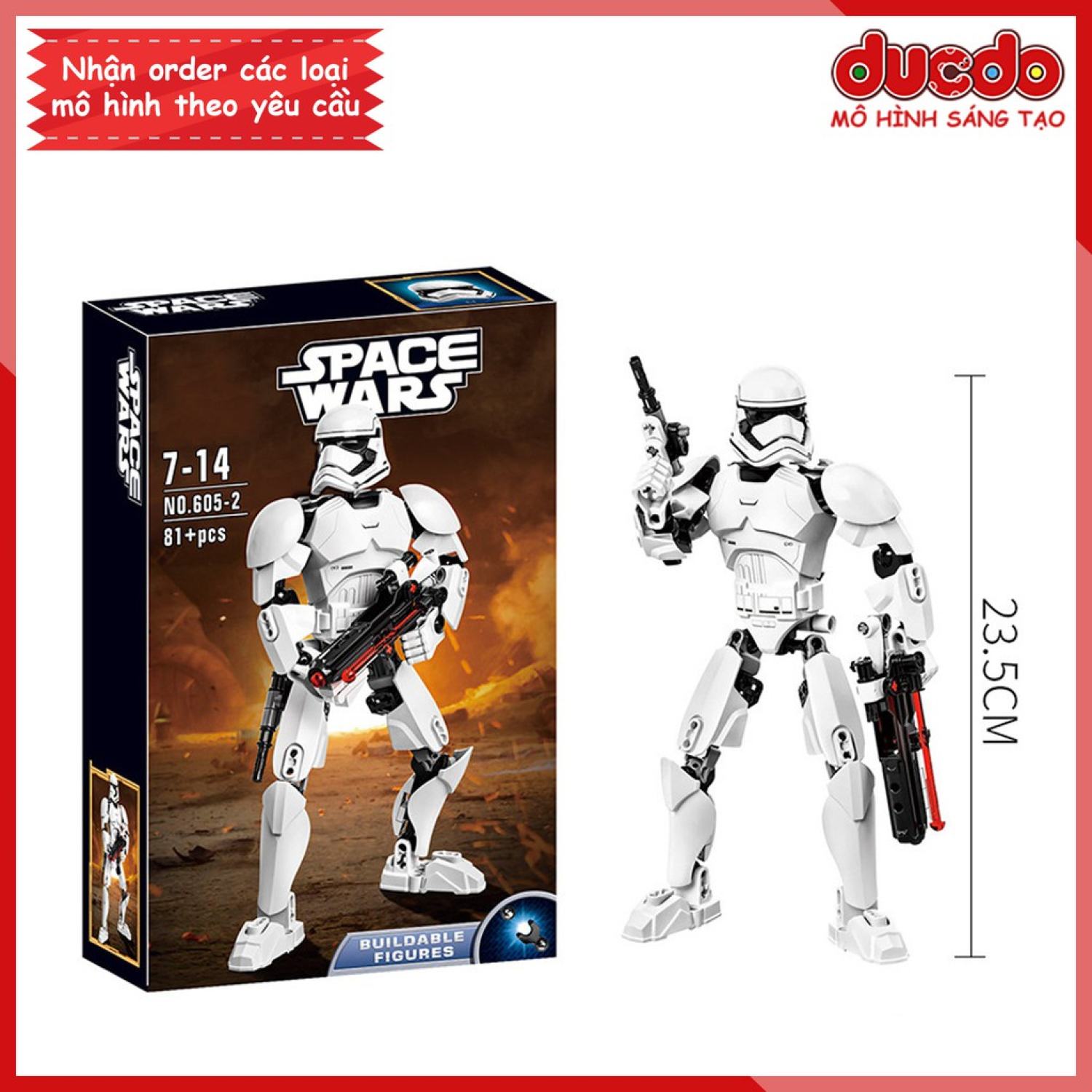 No.605 -2 Lắp ɡhép lính Stormtrooper - Đồ chơi Xếp hình Mô hình Minifigures Star wars 75114