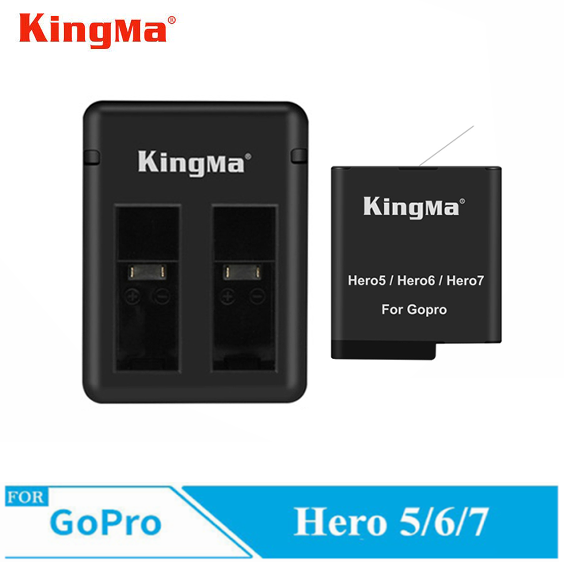 Combo sạc đôi + 1 pin kingma cho gopro hero 5/6/7/8