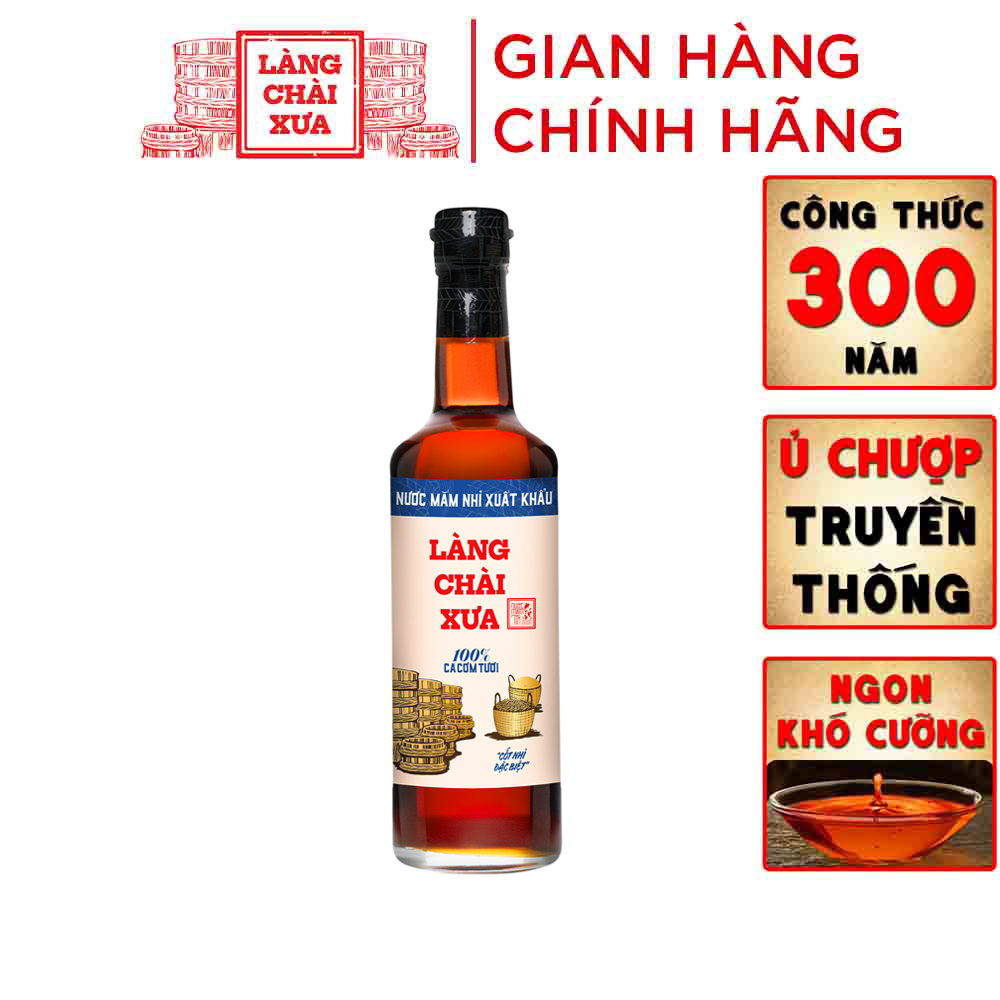 [03 VỊ LỰA CHỌN - GIÁ TỐT] Nước mắm nhỉ Làng Chài Xưa xuất khẩu nhãn xanh chai thủy tinh 500ml cốt nhỉ đặc biệt vị dịu nhẹ gu Việt Kiều giới trẻ thành thị