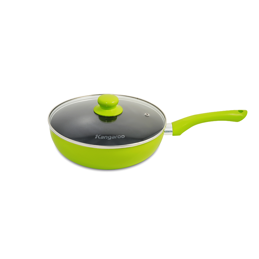 [HCM]Chảo nhôm chống dính nắp kính 24 cm KangaroCNC142