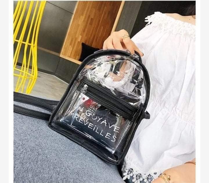 BALO MINI TRONG SUỐT KÈM TÚI NHỎ