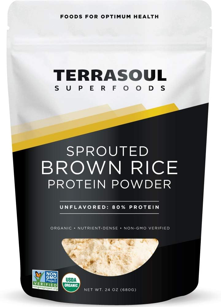 Bột Protein gạo lứt nảy mầm hữu cơ Terrasoul Superfoods (Sprout Brown Rice Protein Powder) - 680gr