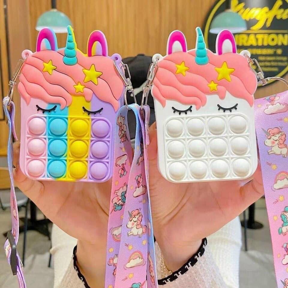 Túi đeo chéo popit hình ngộ nghĩnh đáng yêu cho bé gái xinh xắn