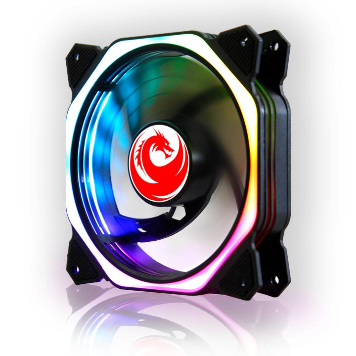 Fan case red dragon led rgb symphony 2019 ,fan led rgb 12 cm