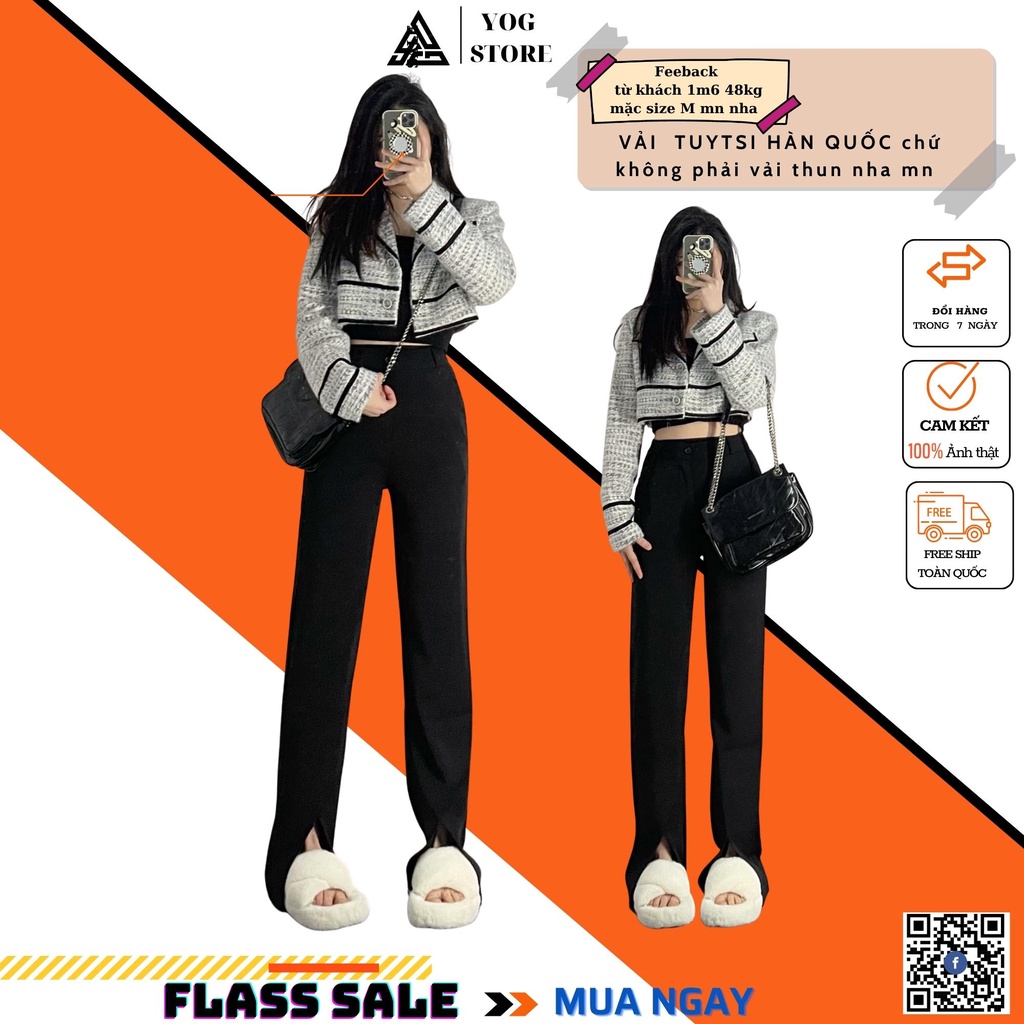 Quần Ống Rộng Nữ Culottes - Quần Nữ Ống Suông Lưng Cao Dáng Dài Xuông Hack Dáng Cạp Cao Ulzzang Cạp Chun Khoá X03