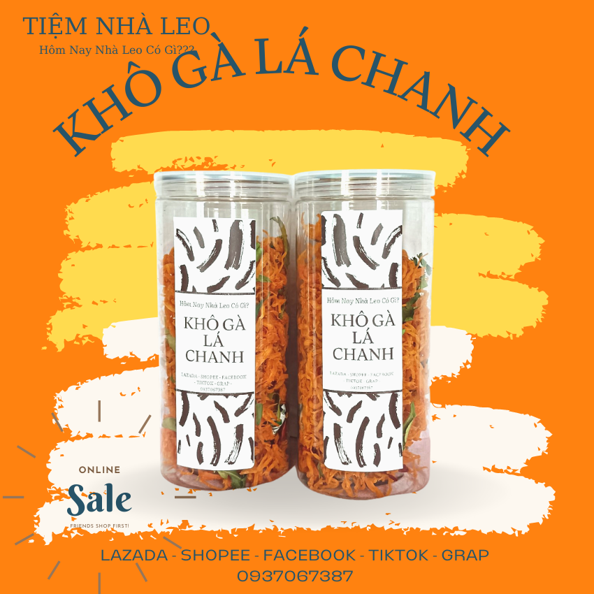 Khô gà lá chanh 250g đồ ăn vặt nhà leo vừa ngon vừa rẻ