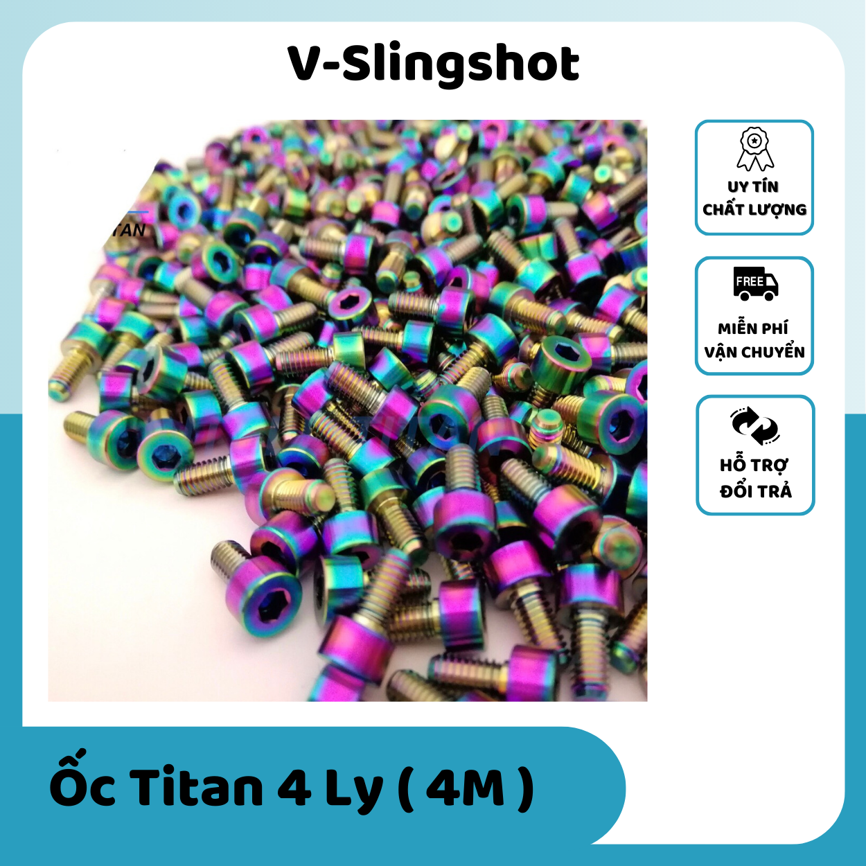 Cặp 2 ốc titan 7 màu m4