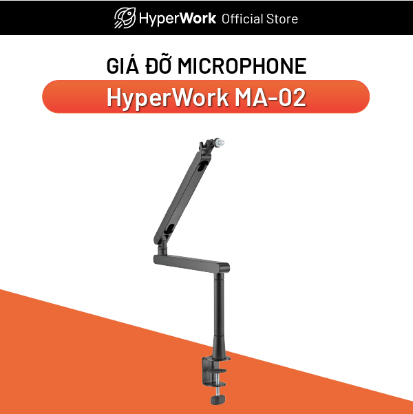 Giá đỡ microphone hyperwork ma-02 - thiết kế cột nâng có thể tháo rời để tùy chỉnh chiều cao