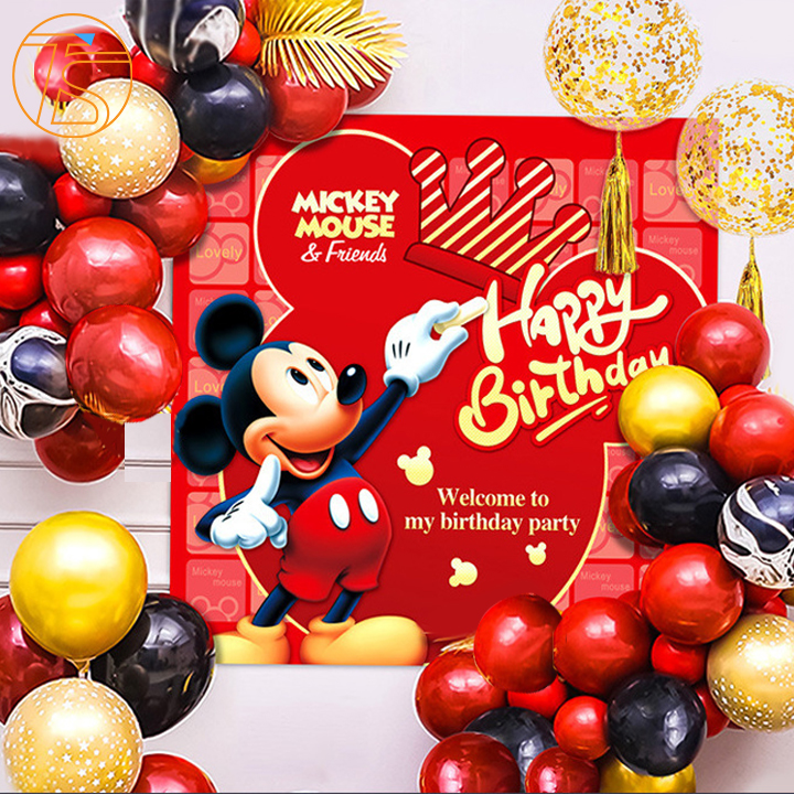 Bộ trang trí sinh nhật chuột mickey - Phụ kiện decor trang trí nhà cửa - Đồ trang trí tiệc thôi nôi - Bong bóng happy birthday - Chữ trang trí đầy tháng - Sét trang trí tiệc sinh nhật cho bé trai bé gái cute