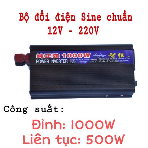 Bộ đổi điện sin chuẩn 1000W 12V sang 220V - ZX 12V-1000W, sử dụng vỏ hợp kim nhôm, phun cát và oxy hóa trên bề mặt