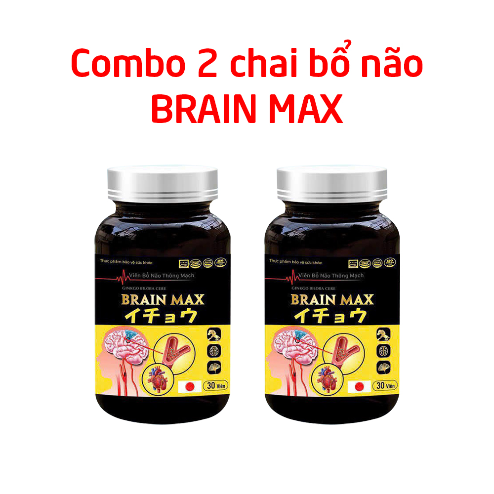 Combo 2 hộp Viên bổ não thông mạch Ginkgo Biloba Cere Brain Max làm tan huyết khối, giảm di chứng sau tai biến - hộp 30 viên
