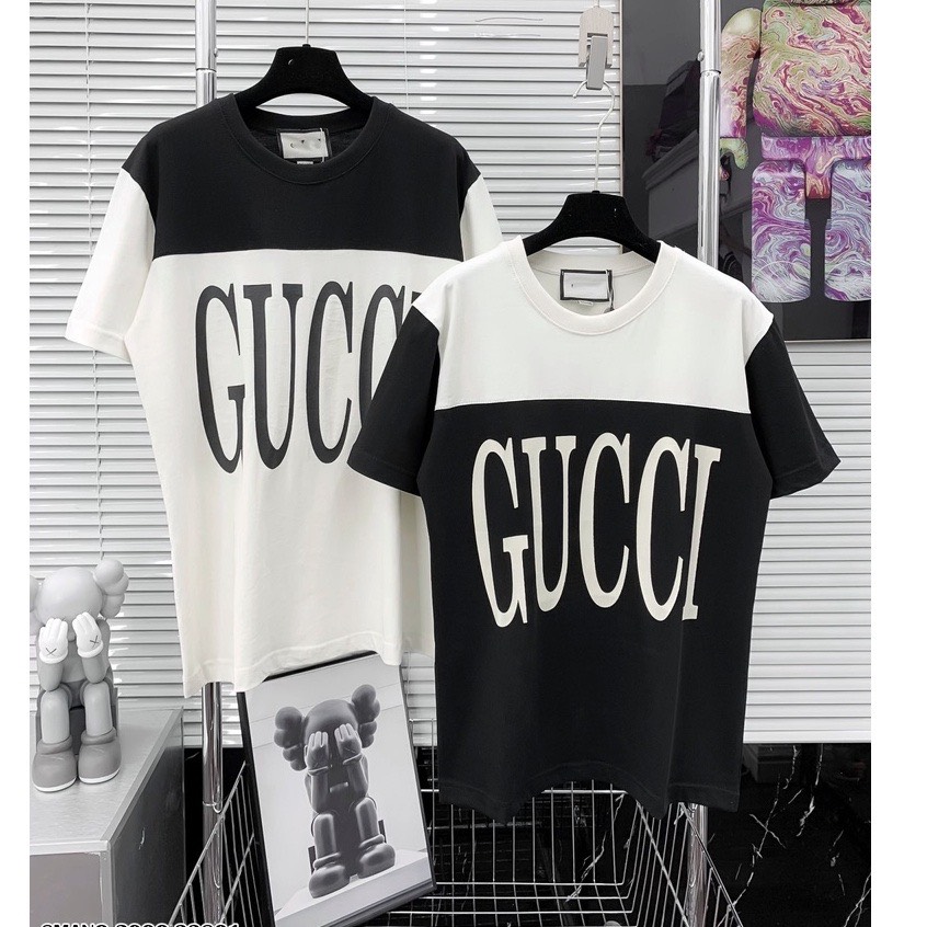 Áo Thun Phối Màu Đen Trắng i, nam nữ , Form Rộng Unisex,