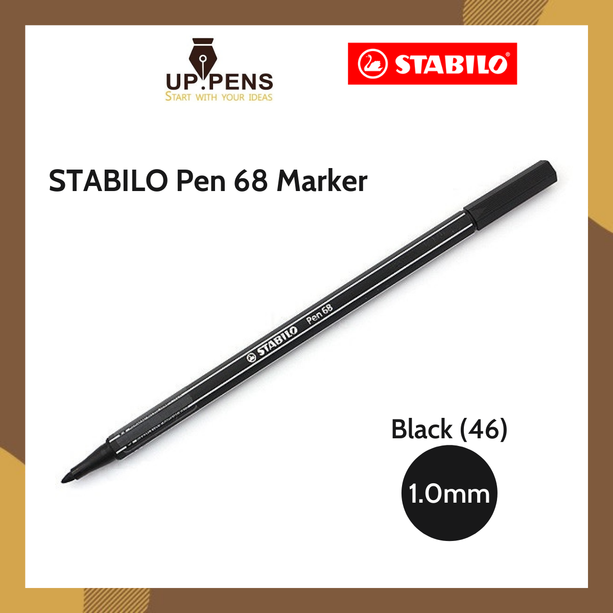 Bút lông màu stabilo pen 68 marker – 1.0mm – màu đen