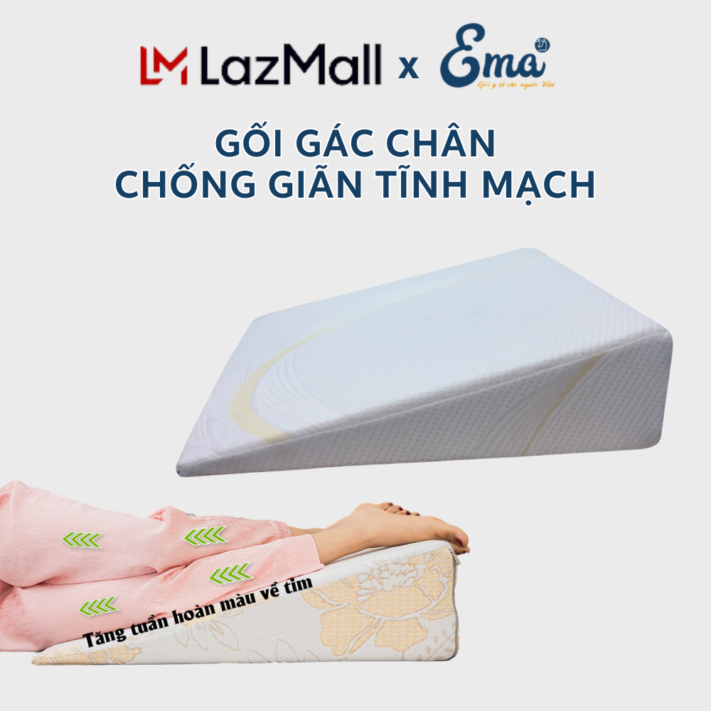 Gối chống suy giãn tĩnh mạch chân EMA thế hệ 2 - giúp giảm sưng, phù nề, chuột rút, vọp bẻ do suy giãn tĩnh mạch