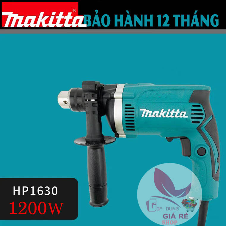 Tặng mũi khoan. Máy khoan bê tông cầm tay dùng điện Makita Hp1630, tặng kèm mũi khoan , máy khoan sắt , khoan tường ruột đồng 100%