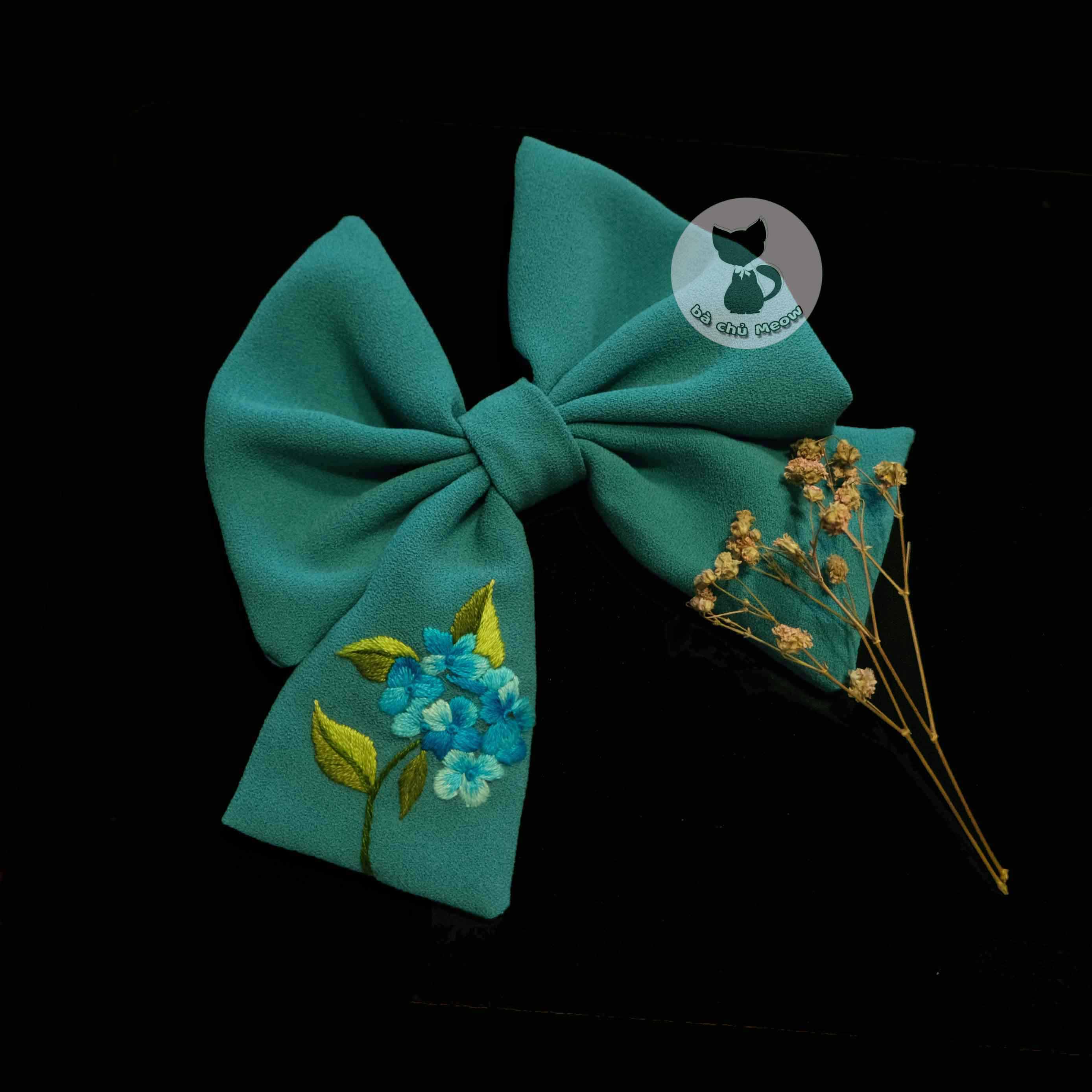 Đồ Cột Tóc Hoa - Dây Cột Tóc Thêu Tay - Scrunchies Thắt Nơ