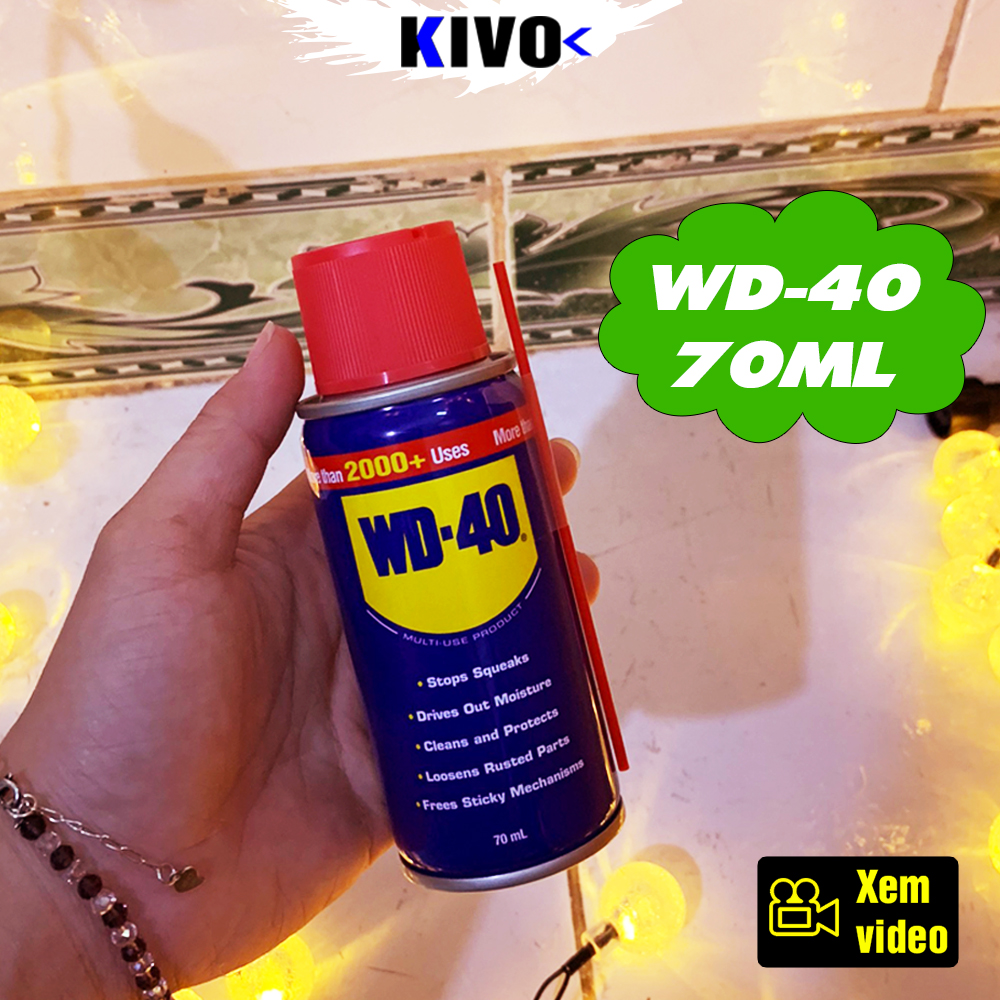 Chai Xịt Chống Rỉ Sét Sên Xe Máy WD40 70ml - Chai Xịt Vệ Sinh Sên Xe - Bình Xịt Bôi Trơn Xích Xe, Động Cơ ,Đồ Gia Dụng...- Kivo