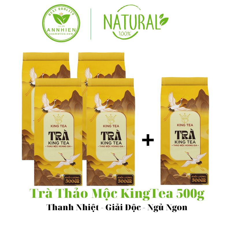 4 túi trà thảo mộc kingtea 500g - trà thảo mộc giúp ngủ ngon- mát gan - giải độc - hỗ trợ đau dạ dày