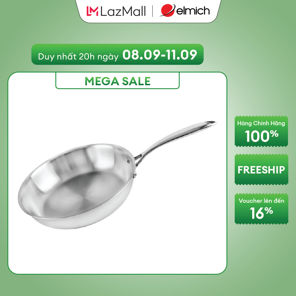 (Chỉ 20h ngày 09-12.10)Chảo inox 3 lớp nguyên khối Elmich Trimax EL-3846 size 26