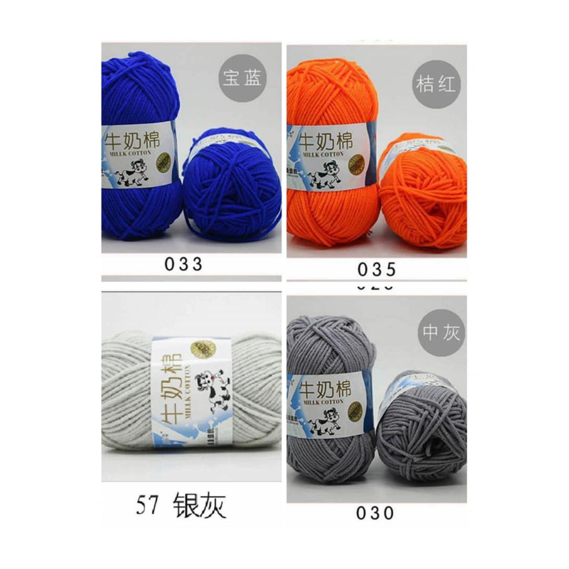 [HCM]6 cuộn len milk bò và 1 kim móc len