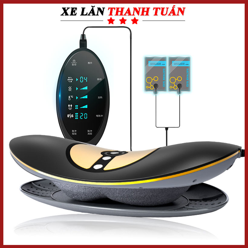 Máy massage lưng đa chế độ Alphay JKAH-2C - Máy massage hồng ngoại trị liệu giảm đau, kéo giãn cột sống