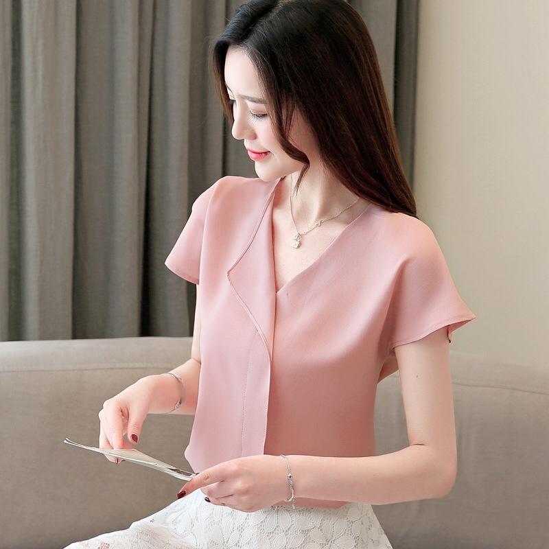 (Top bán chạy ) Áo kiểu nữ tay ngắn - nhẹ nhàng - thanh lịch - phong cách hàn quốc