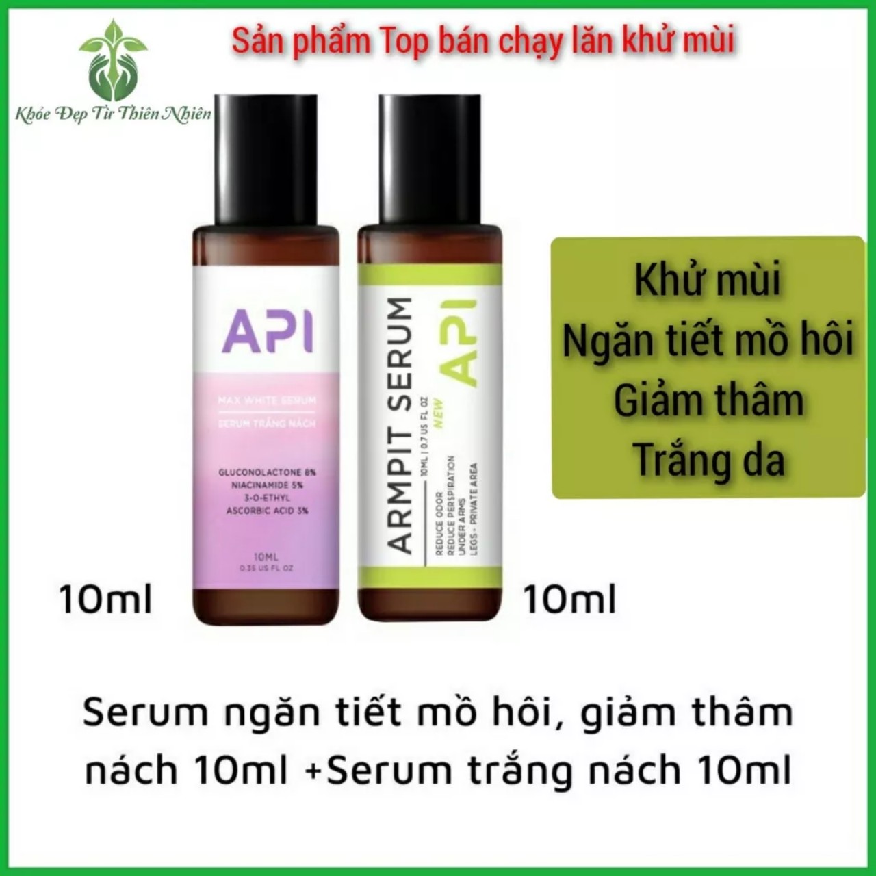 Son nách API, Serum hôi nách API, lăn khử mùi hôi nách, dưỡng trắng nách 10ml