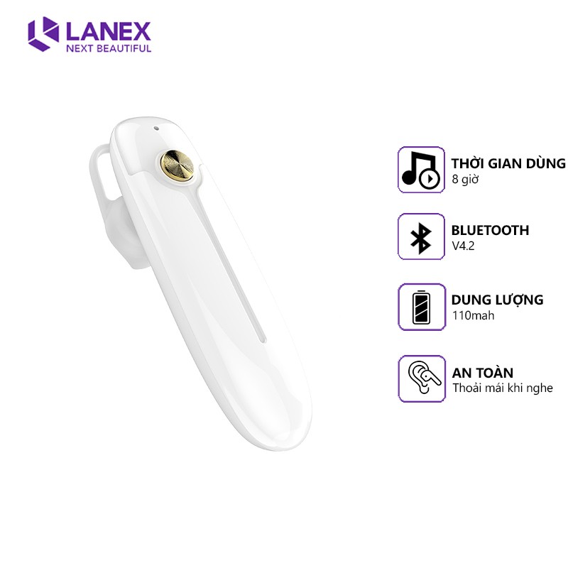 Tai nghe bluetooth 1 bên v4.2 có mic lanex lep-w05 bảo hành 1 năm