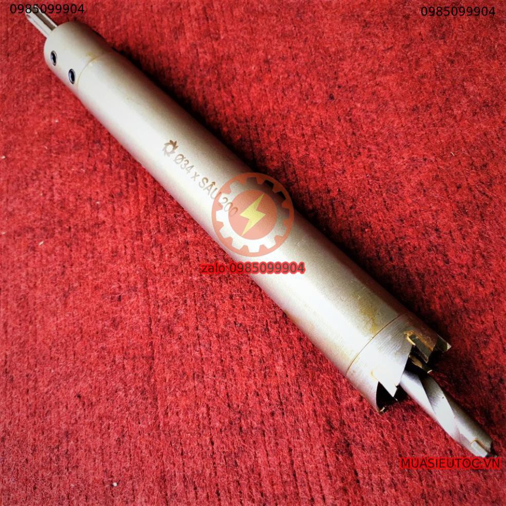 Mũi khoan rút lõi khoét tường gạch sâu Phi 34 x 200 mm không khoan bê tông, không khoan chế búa