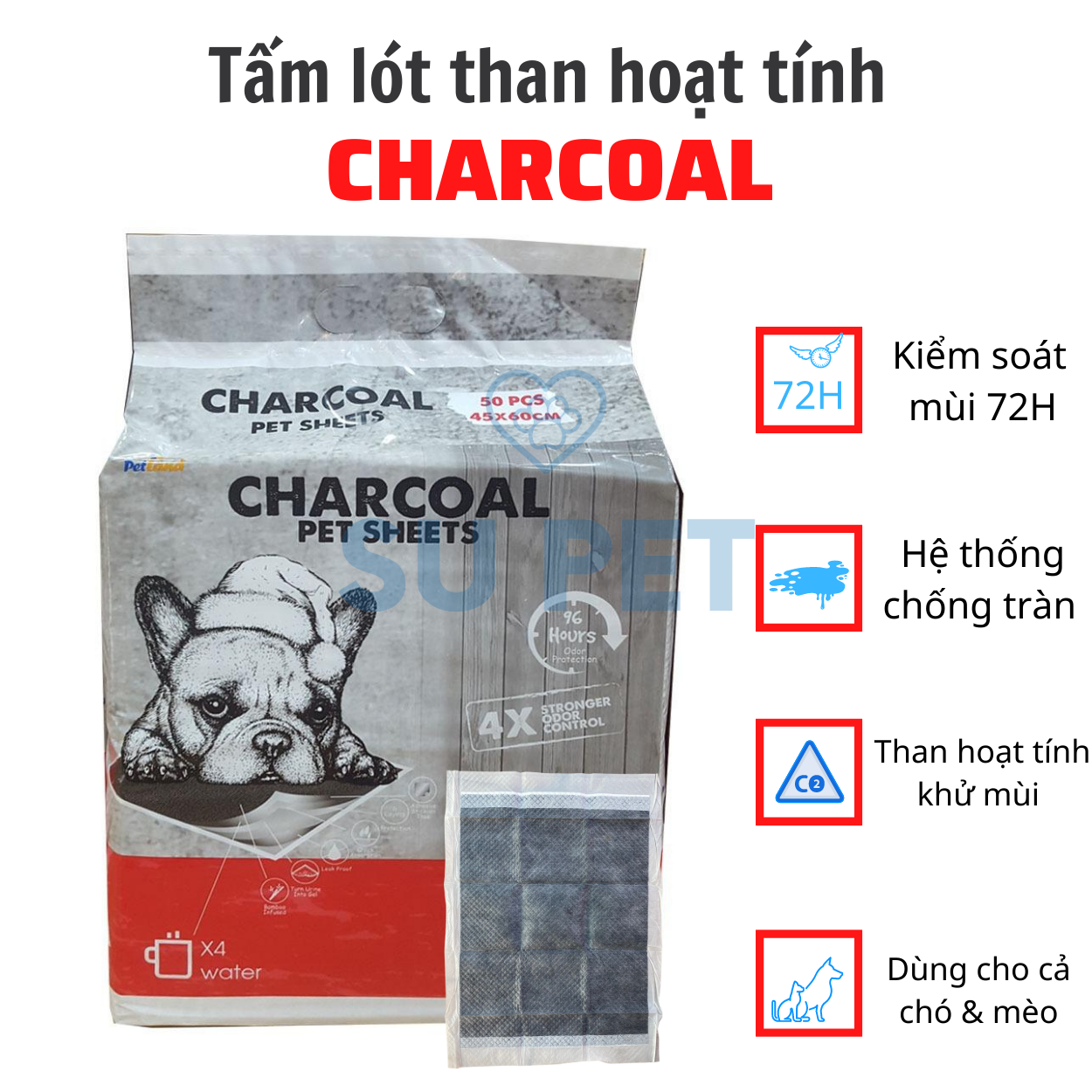 Nguyên túi tấm lót chuồng vệ sinh thú cưng cao cấp than hoạt tính cho chó mèo CÓ ẢNH THẬT